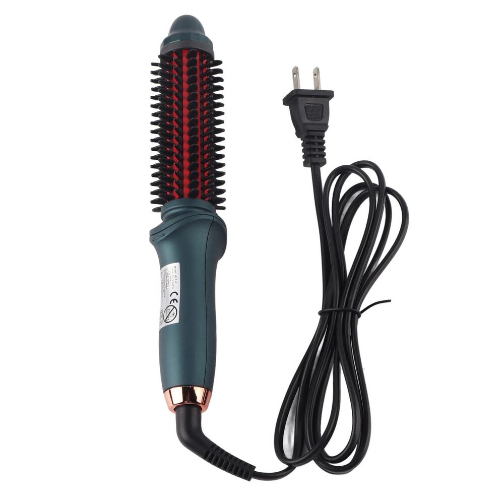 Ejoyous 2 in 1 Curling Brush, Dual Purpose, Anti Scalding Design, Green, Small